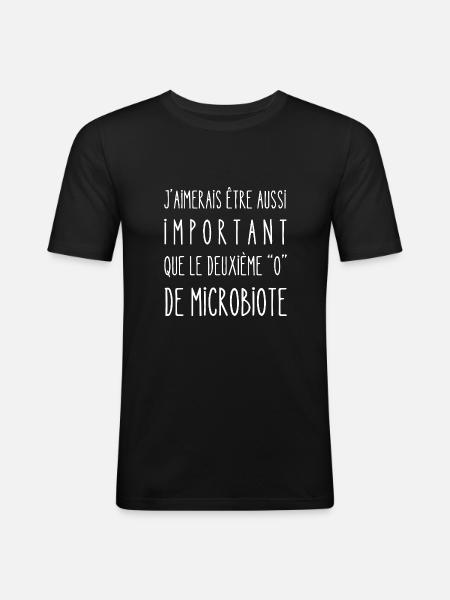 deuxième o de microbiote - T-shirt près du corps Homme - noir