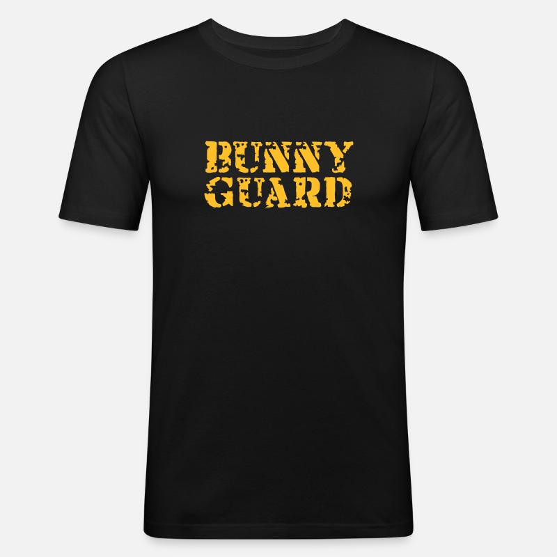 Bunny Guard - Männer Slim Fit T-Shirt - Schwarz