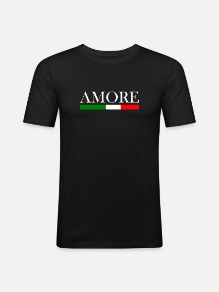 Amore Italy - Männer Slim Fit T-Shirt - Schwarz