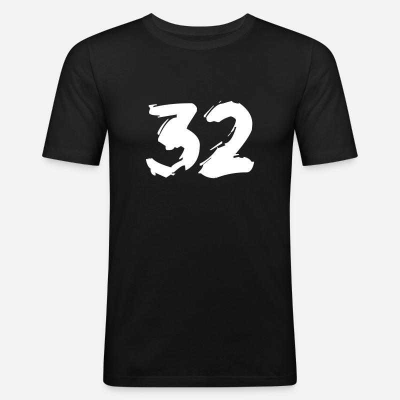 Brushed 32 - Männer Slim Fit T-Shirt - Schwarz