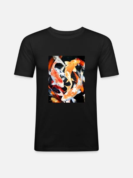 koi carp - Men's Slim Fit T-Shirt - black