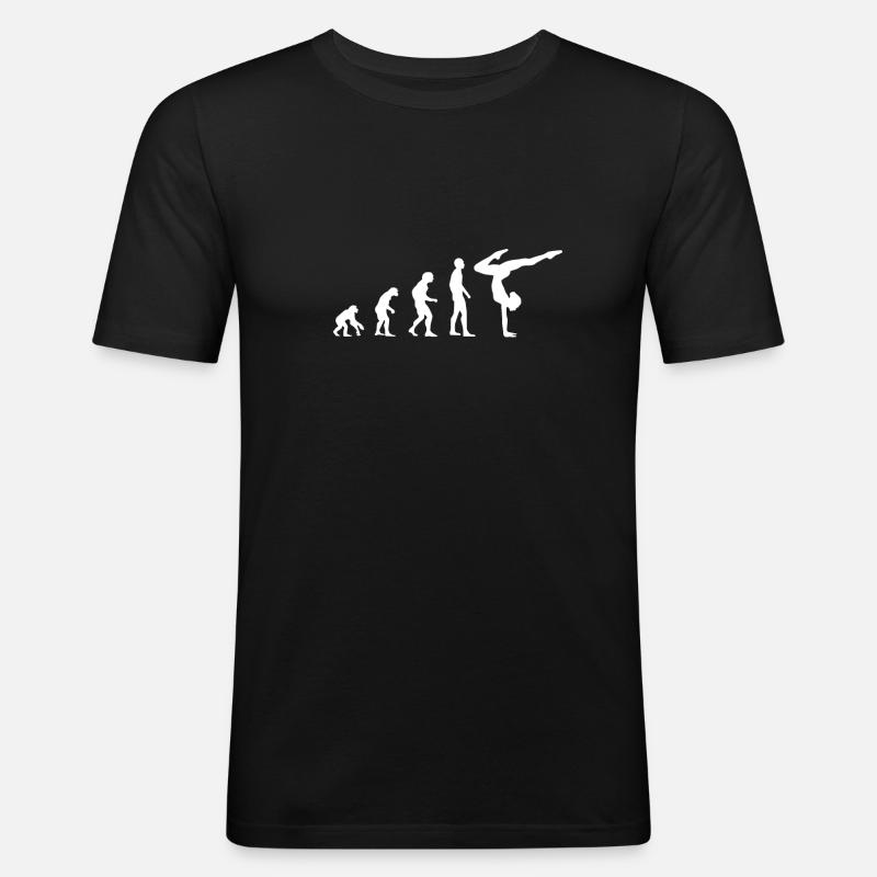 Evolution Turnen Design - Männer Slim Fit T-Shirt - Schwarz