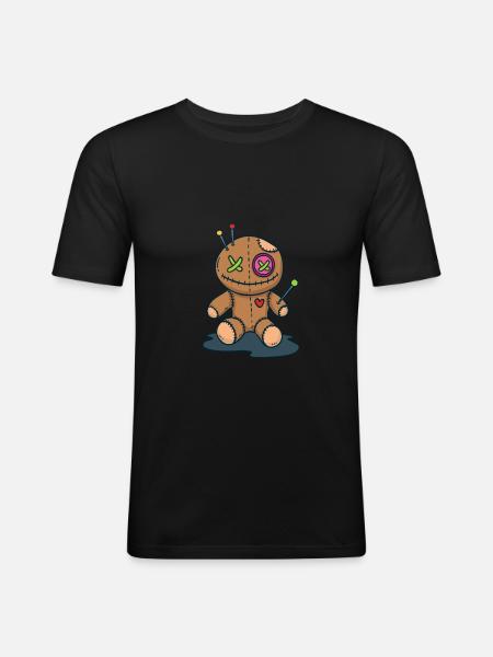Voodoo Doll Black Magic Halloween - Men's Slim Fit T-Shirt - black