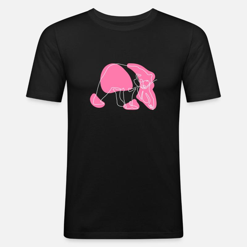 Rosa Eisbär - Männer Slim Fit T-Shirt - Schwarz
