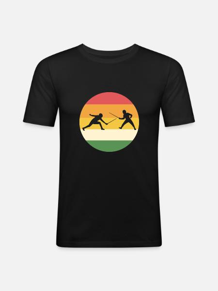 Fencing Sports Athletes Poison - Men's Slim Fit T-Shirt - black