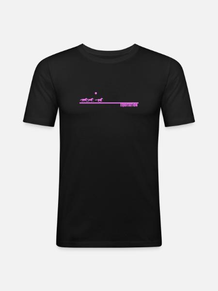 Reiten Pink Sun - Männer Slim Fit T-Shirt - Schwarz
