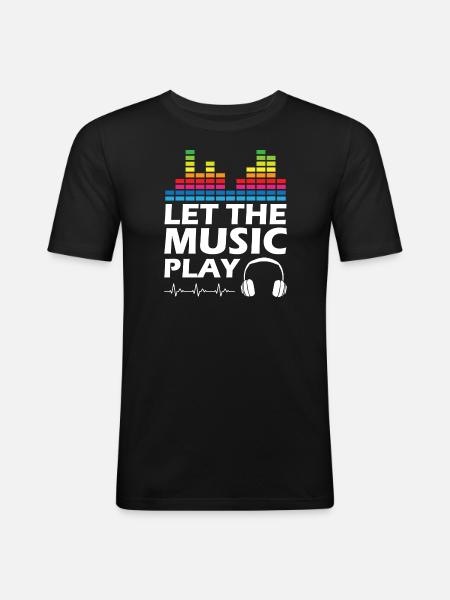 Let The Music Play - Men's Slim Fit T-Shirt - black