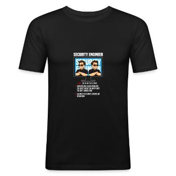 IT Security Définition sécurité informatique cadeau de Troie - T-shirt près du corps Homme - noir - Devant - Nik (191cm)