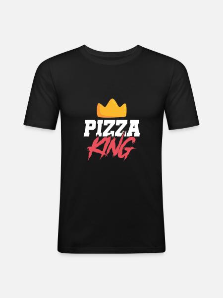 Restauration rapide Pizza King King - T-shirt près du corps Homme - noir