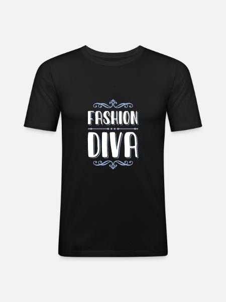 fashion diva - Men's Slim Fit T-Shirt - black