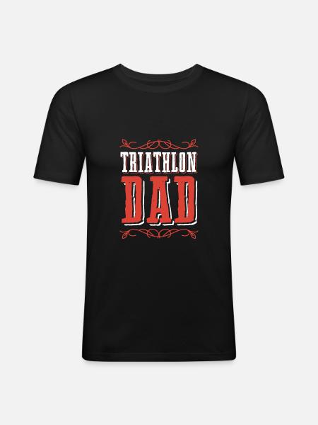 Triathlon dad - Men's Slim Fit T-Shirt - black