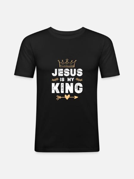 jesus is king - Men's Slim Fit T-Shirt - black