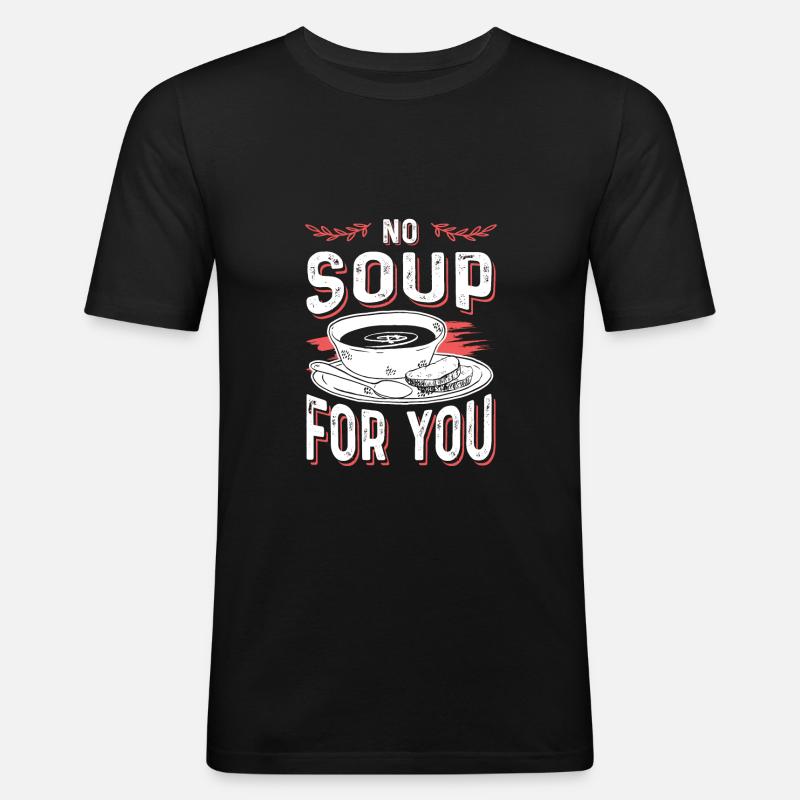 suppe lecker - Männer Slim Fit T-Shirt - Schwarz