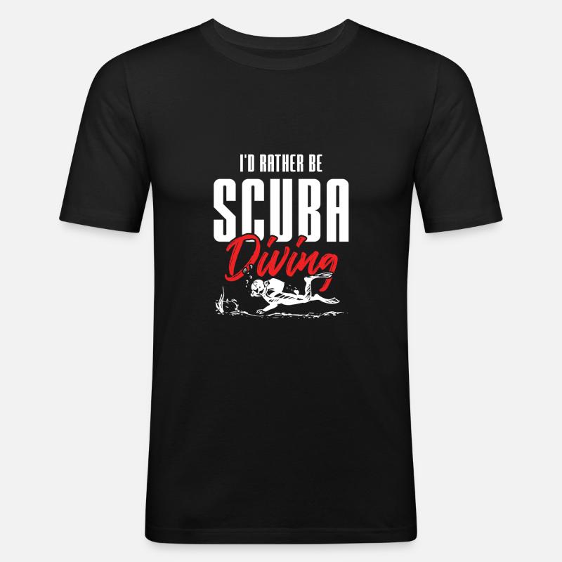 scuba tauchen - Männer Slim Fit T-Shirt - Schwarz
