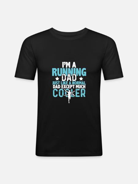 running papa papa - T-shirt près du corps Homme - noir