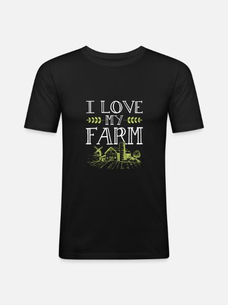 I love my farm - Men's Slim Fit T-Shirt - black
