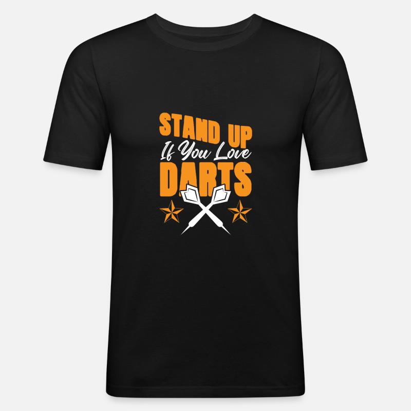 dart liebe - Männer Slim Fit T-Shirt - Schwarz
