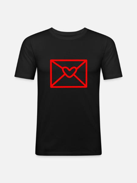 Love Letter Heart - Men's Slim Fit T-Shirt - black