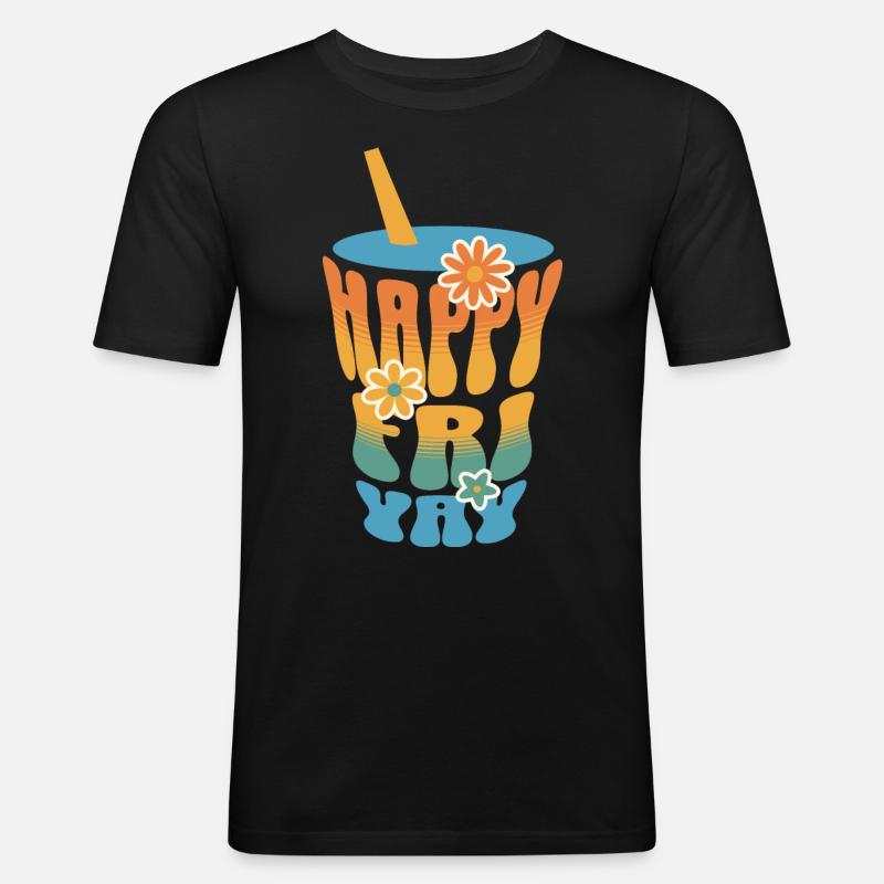 Humor Friday Lehrer-Wochenende - Männer Slim Fit T-Shirt - Schwarz