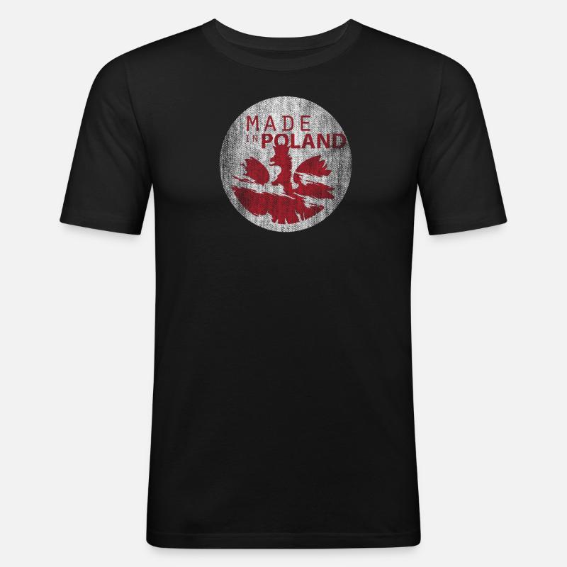 Polen Poland polnisch - Männer Slim Fit T-Shirt - Schwarz
