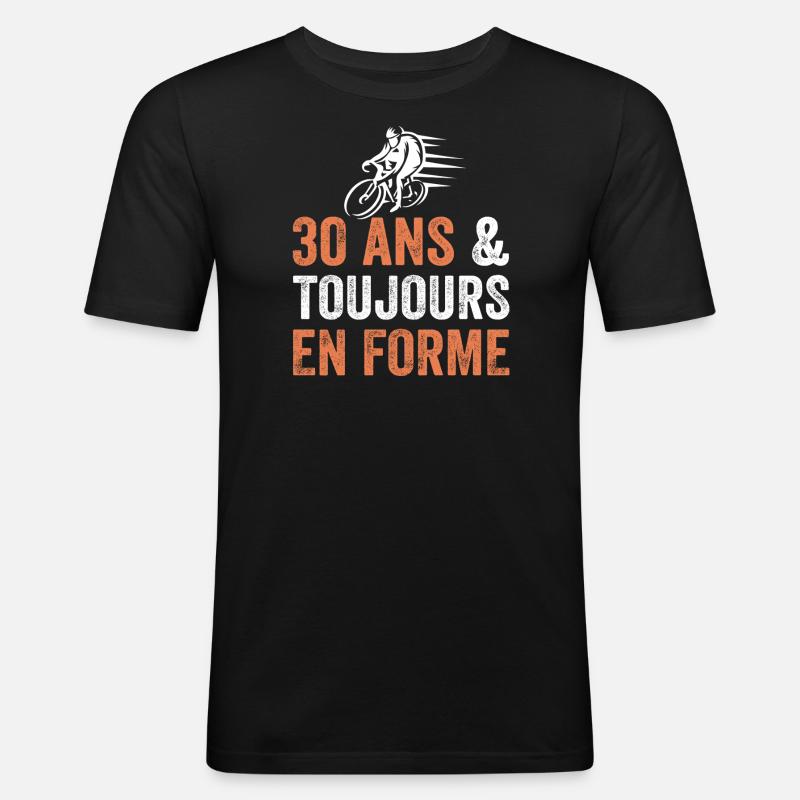 30th Anniversary Gift Bicycle - Men's Slim Fit T-Shirt - black