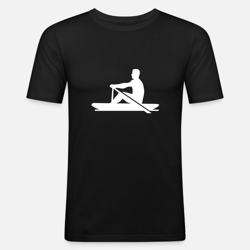 Rudern - Männer Slim Fit T-Shirt - Schwarz