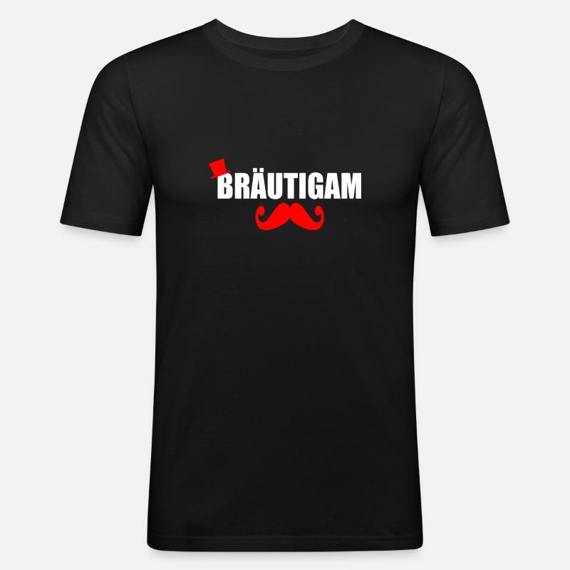 Bräutigam - Männer Slim Fit T-Shirt - Schwarz