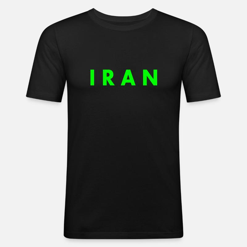 Iran - Männer Slim Fit T-Shirt - Schwarz