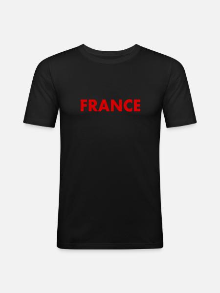 France - Men's Slim Fit T-Shirt - black