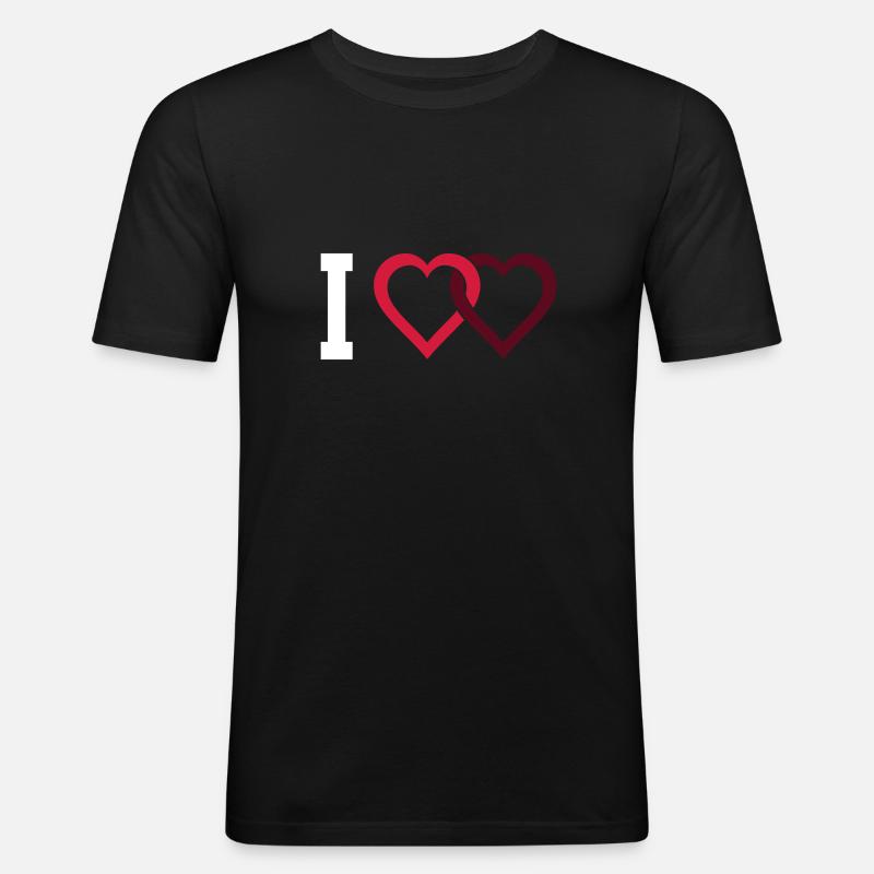 I love - Männer Slim Fit T-Shirt - undefined