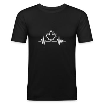 Kanada - Männer Slim Fit T-Shirt - Schwarz - Vorne - Nik (191cm)