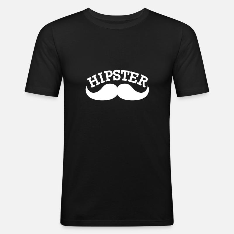 Hipster - Männer Slim Fit T-Shirt - Schwarz