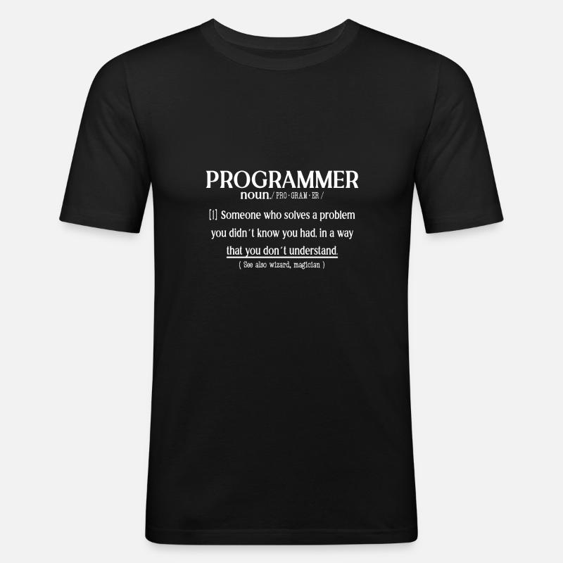 Définition du programmeur - T-shirt près du corps Homme - noir
