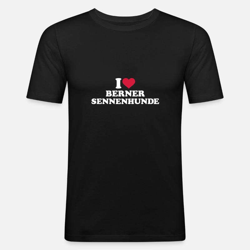 Berner Sennenhund - Männer Slim Fit T-Shirt - Schwarz