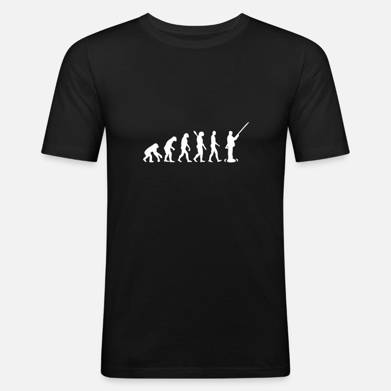 Evolution de la pêche - T-shirt près du corps Homme - noir