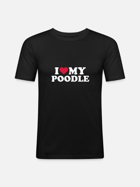 caniche - T-shirt près du corps Homme - noir
