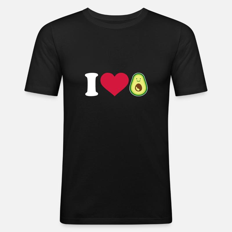 Avocado - Männer Slim Fit T-Shirt - Schwarz