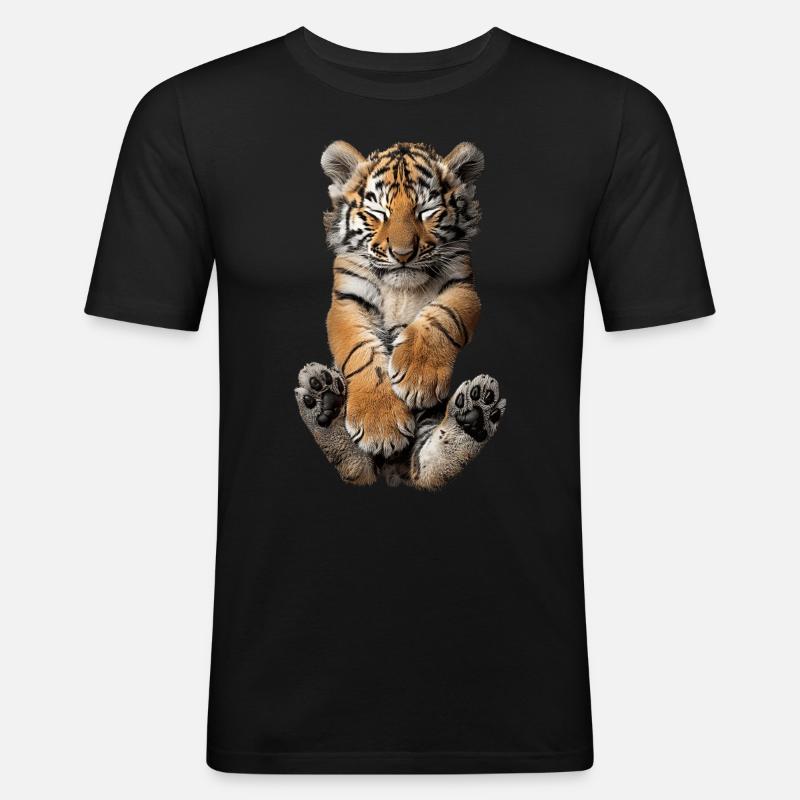 Tiger - Männer Slim Fit T-Shirt - Schwarz