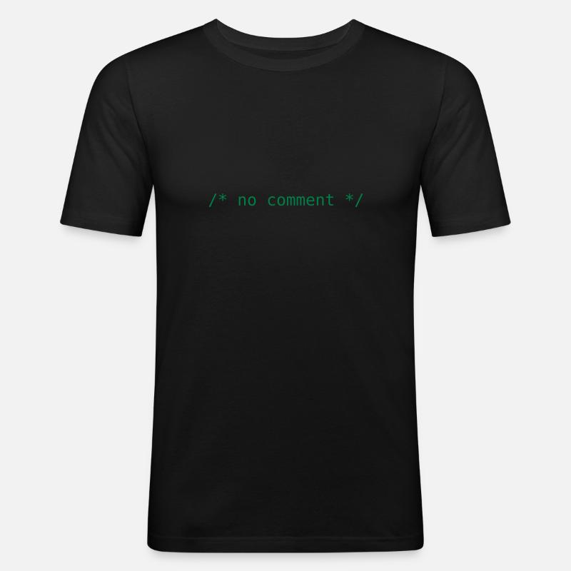 no comment - Männer Slim Fit T-Shirt - Schwarz