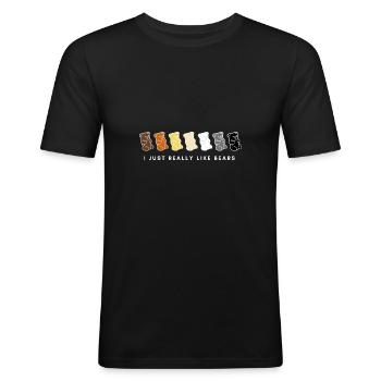 Gay Bear Chaser pour tenue CSD et Gay Pride LGBT - T-shirt près du corps Homme - noir - Devant - Nik (191cm)
