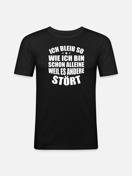 Selbstbewusster Humor - Männer Slim Fit T-Shirt - Schwarz