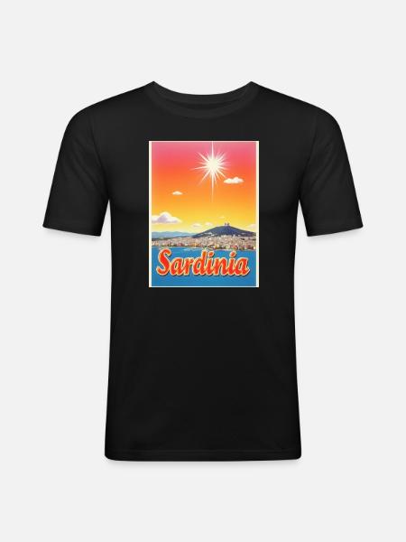 Sardinia – Italy Island Design - Men's Slim Fit T-Shirt - black