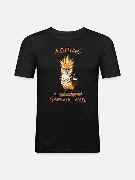 Komischer Vogel - Männer Slim Fit T-Shirt - Schwarz