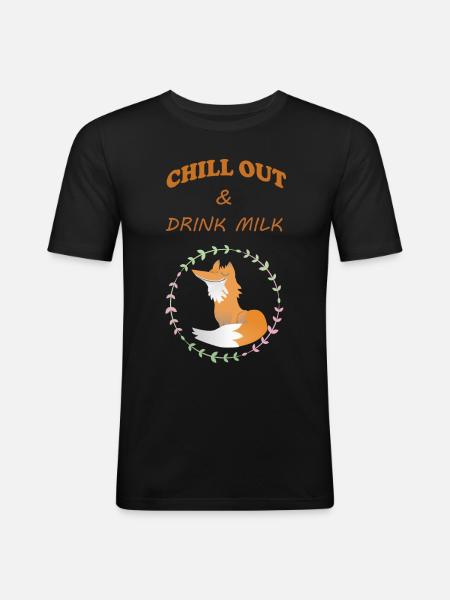Chill Out and Drink Milk - Men's Slim Fit T-Shirt - black