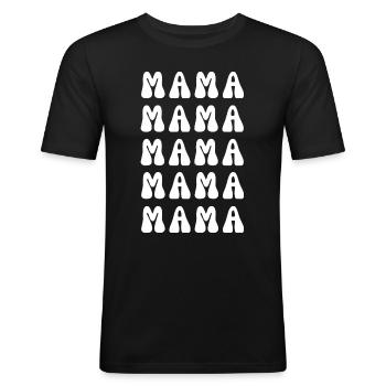 MAMMA - Männer Slim Fit T-Shirt - Schwarz - Vorne - Nik (191cm)