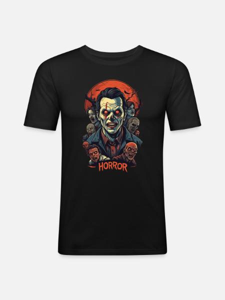 Zombie Illustration - T-shirt près du corps Homme - noir