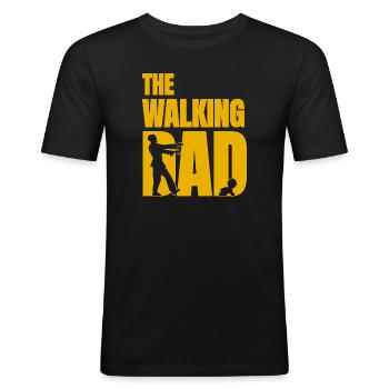 Idée Cadeau Naissance Pour Papa et Futur Papa - T-shirt près du corps Homme - noir - Devant - Nik (191cm)