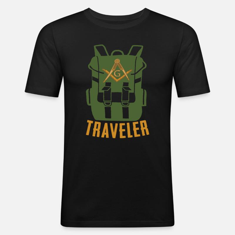 Masonic Freemasonry Fraternal - Männer Slim Fit T-Shirt - Schwarz
