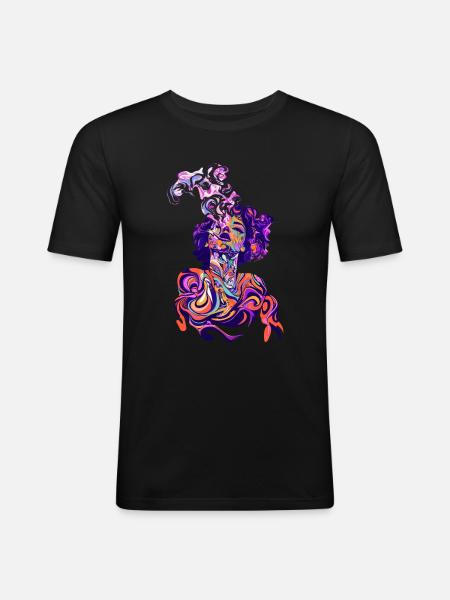 Psychedelic Magic Art - Men's Slim Fit T-Shirt - black