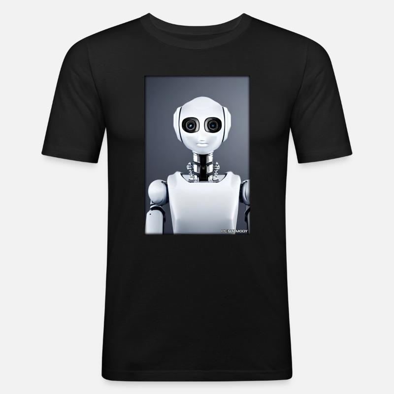Robot Future Technology Science Android - T-shirt près du corps Homme - noir
